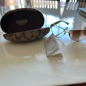 Coach Aviator Sunglasses with Signature Case (one lens needs to be replaced)
